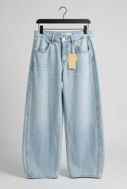 Wideleg Jeans Loose Ballon Mid Rise Laulia
